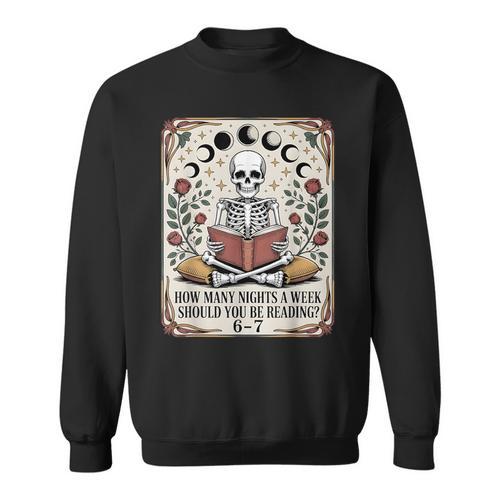 How Many Nights Reading Meme 6 7 Book Lover Sweatshirt - Bookorys AU