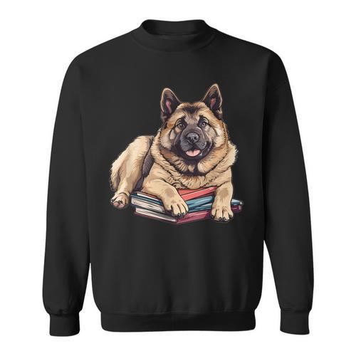 Norwegian Elkhound Books Reading Dog Breed Graphic Sweatshirt - Bookorys DE
