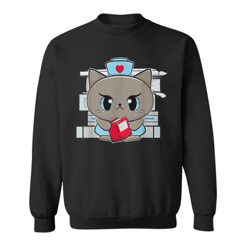 Nurse Cat Anime Feline Book Men Women Kids Sweatshirt - Bookorys AU