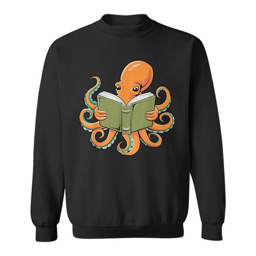 Octopus Reading Book Bookworm Librarian Women Men Kids Sweatshirt - Bookorys
