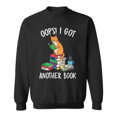 Oops I Got Another Book Cat Reader Sweatshirt - Bookorys AU