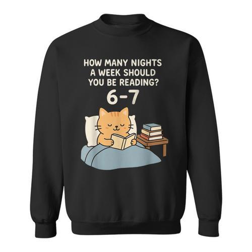 Orange Cat Reading Book 67 Six Seven Meme Sweatshirt - Bookorys AU