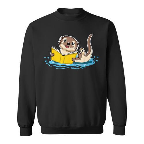 Otter Reading Bookaholics Sea Otter And Book Lover Sweatshirt - Bookorys CA