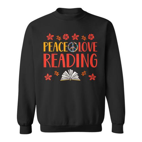 Peace Love Reading Book Nerd Book Geek Sweatshirt - Bookorys UK