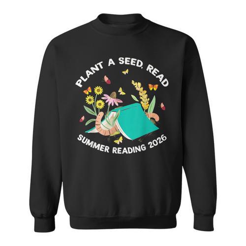 Plant a Seed Read Summer Reading 2026 Butterfly Book Floral Sweatshirt - Bookorys UK