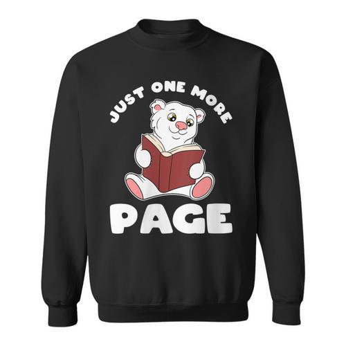 Polar Bear And Books Just One More Page Sweatshirt - Bookorys