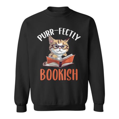 Purr-Fectly Bookish Cats And Books Sweatshirt - Bookorys AU