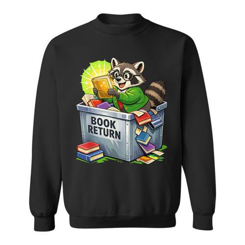 Raccoon At Library Book Return Librarian And Reader Sweatshirt - Bookorys AU