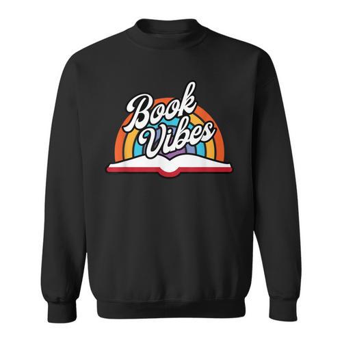 Rainbow Book Vibes Vintage Retro Book Lover & Reading Sweatshirt - Bookorys AU