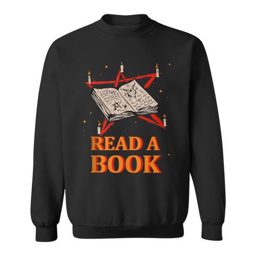 Read a Book Pentagram Satan Occult Goth Satanic Sweatshirt - Bookorys CA