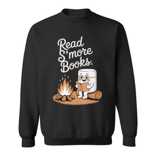 Read S'More Books Camping Outdoors Reading Campfire Smores Sweatshirt - Bookorys CA