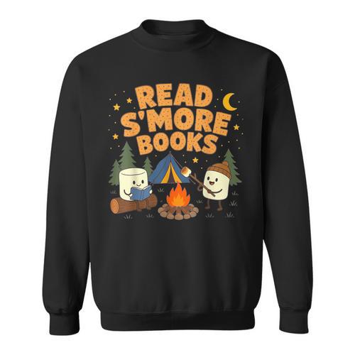 Read S'More Books Camping Outdoors Travel Campfire Smores Sweatshirt - Bookorys