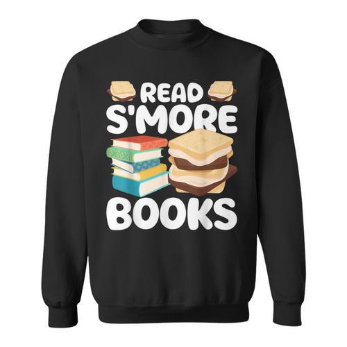 Read S'More Books Camping Reading Bookworm Book Lover Sweatshirt - Bookorys