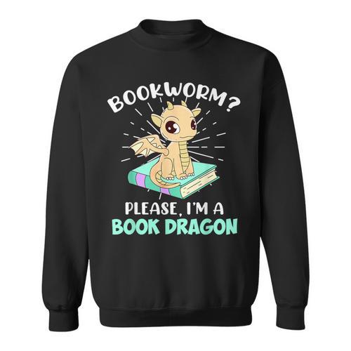 Reading Books Bookworm I Am a Book Dragon Sweatshirt - Bookorys AU