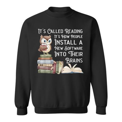 Reading Books Stimulates The Imagination Software For Brains Sweatshirt - Bookorys CA