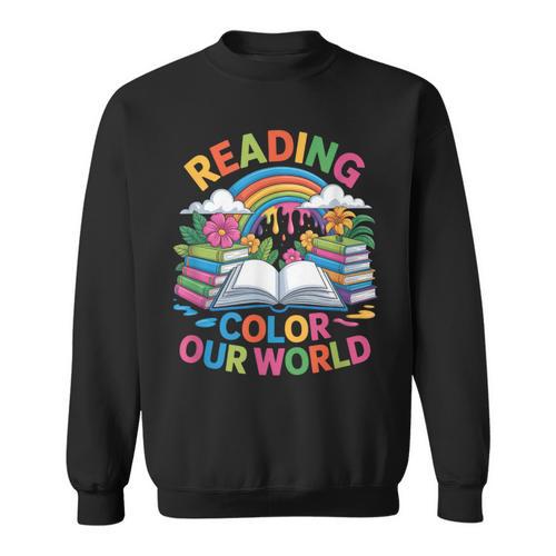 Reading Colors Our World Rainbow Books Kids Sweatshirt - Bookorys CA