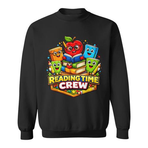 Reading Crew Teacher Literacy Classroom Book Sweatshirt - Bookorys