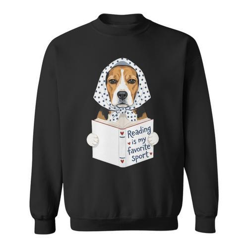 Reading Is My Favorite Sport Beagle Book Lover Sweatshirt - Bookorys CA