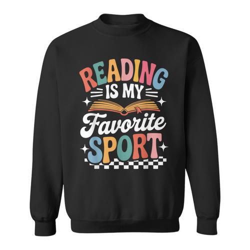 Reading Is My Favorite Sport Book Lover Quote Groovy Sweatshirt - Bookorys