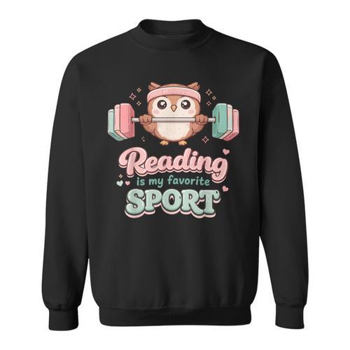 Reading Is My Favorite Sport Cute Owl Book Lover Sweatshirt - Bookorys CA