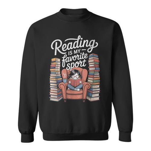 Reading Is My Favorite Sport Retro Book Lover Girl Library Sweatshirt - Bookorys AU
