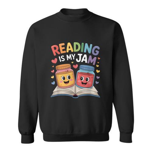 Reading Is My Jam Book Lover Humor Sweatshirt - Bookorys