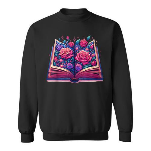 Reading Lover Librarian Book Lovers Flowers English Roses Sweatshirt - Bookorys CA