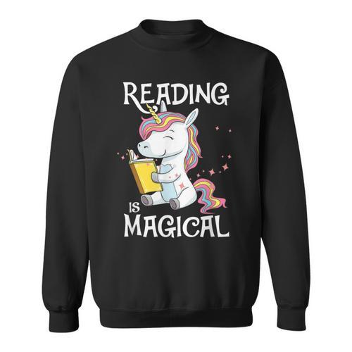 Reading Is Magical Book Lover Unicorn English Teacher Girls Sweatshirt - Bookorys UK