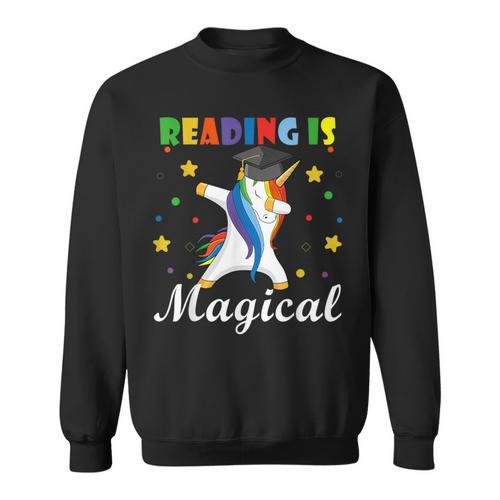 Reading Is Magical Book Lover Unicorn Student Teacher For Men Women Kids Sweatshirt - Bookorys DE