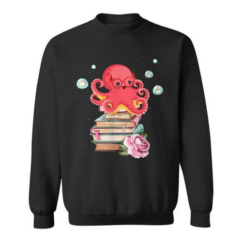 Reading Octopus Tea Coffee And Books Lover Sweatshirt - Bookorys