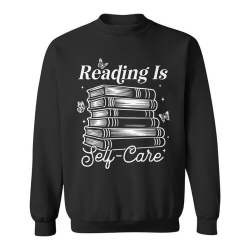 Reading Is Self Care Bookworm Teacher Kids Book Lovers Sweatshirt - Bookorys