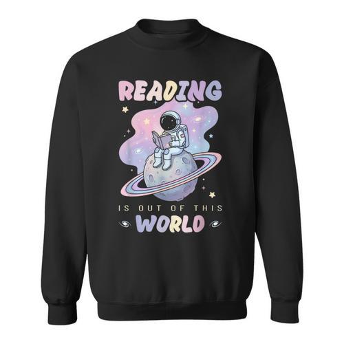 Reading Is Out Of This World Astronaut Space Book Lover Sweatshirt - Bookorys AU