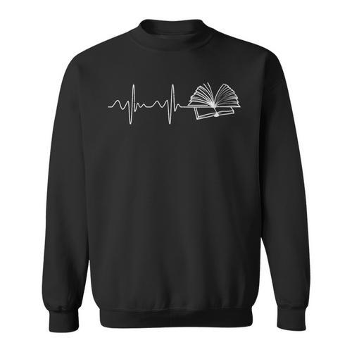 Reading Worm Novel Author Heartbeat Heartfreqence Books Sweatshirt - Bookorys