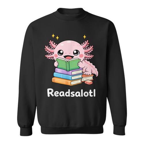 Readsalotl Axolotl Book Reading Sweatshirt - Bookorys