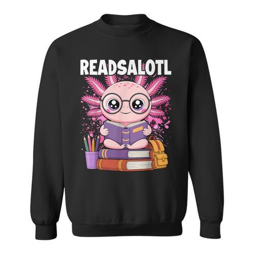 Readsalotl Axolotl Reading Book Bookworm Sweatshirt - Bookorys