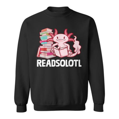 Readsolotl Axolotl Reading Fish Books Lizard Sweatshirt - Bookorys CA
