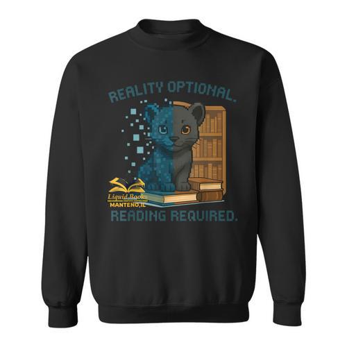 Reality Optional Reading Required Gamer Panther Book Sweatshirt - Bookorys CA