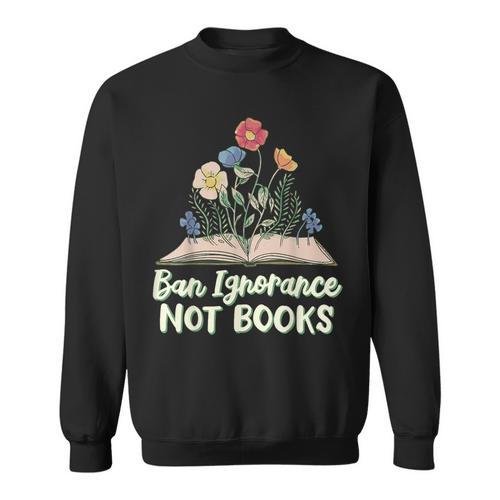 Rebel Reader Librarian Banned Book Bookworm Ban Ignorance Not Books Adults & Kids - Small Short Sleeve V-Neck Classic Fit Sweatshirt - Bookorys AU