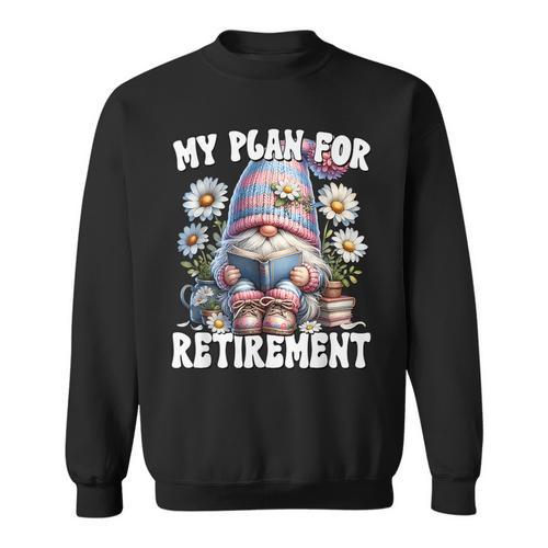 Retired Teacher Gnome Reading A Book Retirement Plan Sweatshirt - Bookorys
