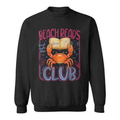 Retro Beach Reads Club Crab Summer Vacation Book Girl Hawaii Sweatshirt - Bookorys