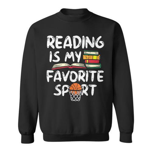 Retro Reading Is My Favorite Sport Basketball World Book Day Sweatshirt - Bookorys