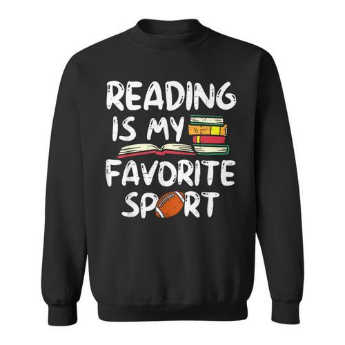 Retro Reading Is My Favorite Sport Football World Book Day Sweatshirt - Bookorys AU
