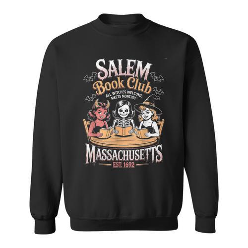 Retro Salem Book Club Bookish Witchy Spooky Halloween Sweatshirt - Bookorys AU