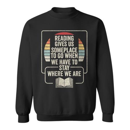 Retro Vintage Reading Reader Book Lover Literature Library Sweatshirt - Bookorys AU
