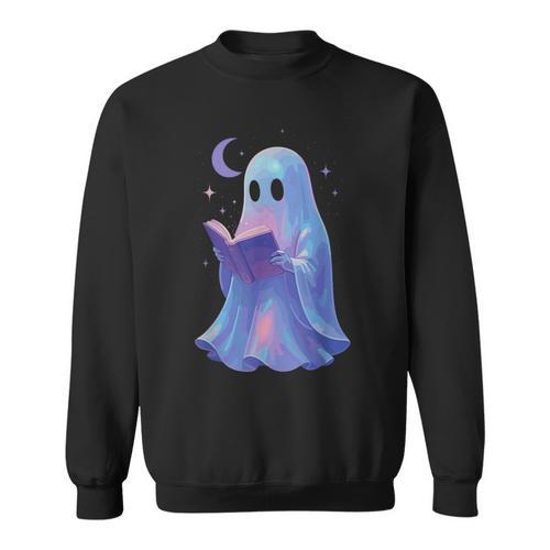 Scary Reading Book Lovers Halloween Costume Pastel Ghost Sweatshirt - Bookorys