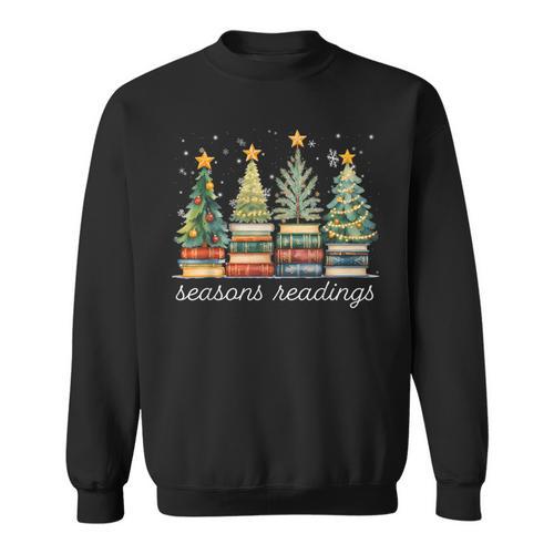 Seasons Readings All Booked For Christmas Book Reading Lover Sweatshirt - Bookorys