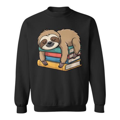 Sloth Sleeping On Books Sweatshirt - Bookorys AU