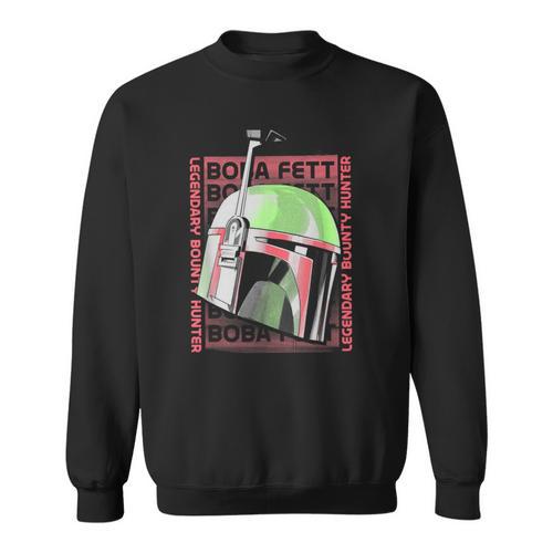 Star Wars The Book Of Boba Fett Helmet Text Stack Sweatshirt - Bookorys AU