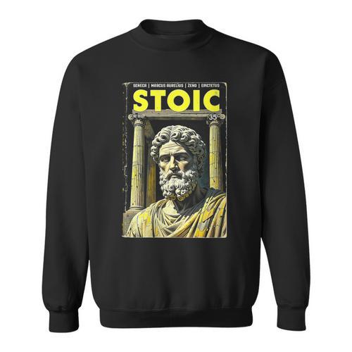 Stoic Philosophy Vintage Book Cover Stoicism Philosopher Sweatshirt - Bookorys