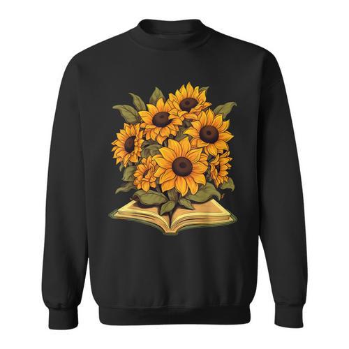 Sunflowers Flowers Book Floral Sweatshirt - Bookorys UK